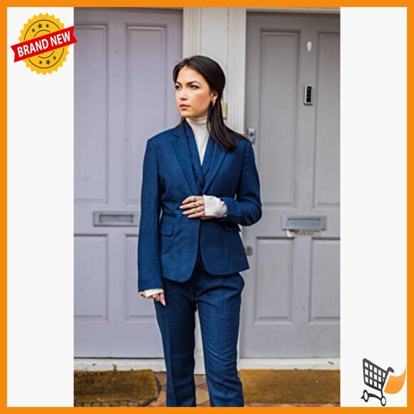 Vintage Tweed Herringbone Trousers with Centre Pleat Tailored Fit - Picture 6 of 6